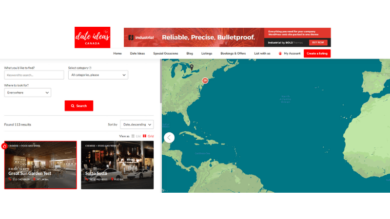 Search a Listing on Date Ideas Canada